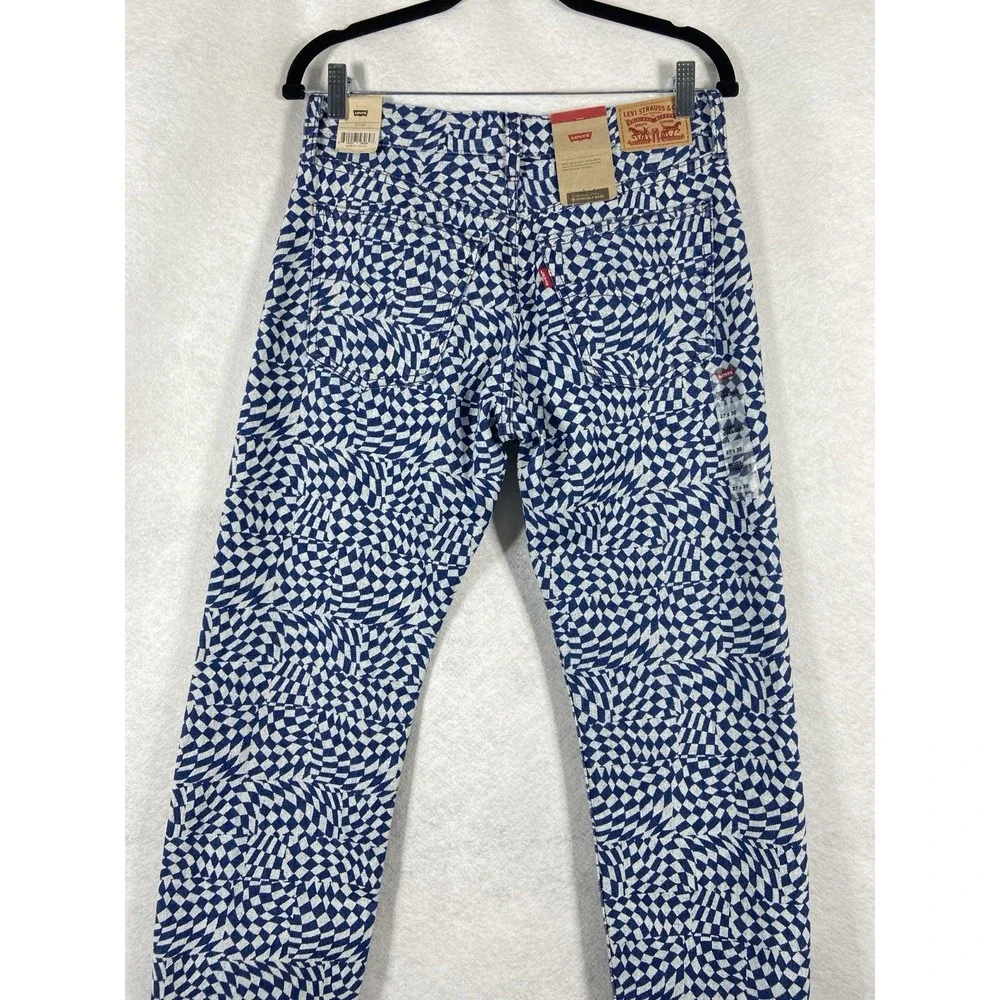 Levi's Jeans Women's 27x30 Blue Mid Rise Straight Denim Geometric New - Picture 6 of 13